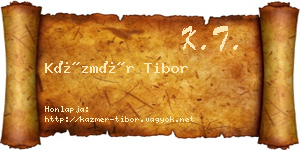 Kázmér Tibor névjegykártya