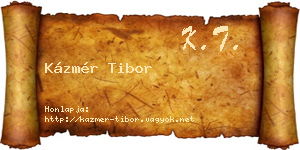 Kázmér Tibor névjegykártya